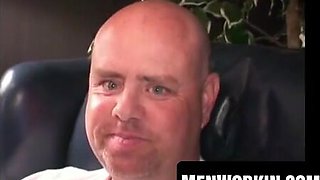 Horny hunk tugs jizz-shotgun while finger-banging anus