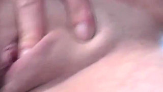 Blonde chubby fucking on the toilet