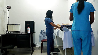 IT HAPPENED AT THE CLINIC!! A FEMALE DOCTOR AND NURSE SEDUCE A PATIENT. THEY FUCK HIM ON THE STRETCHER