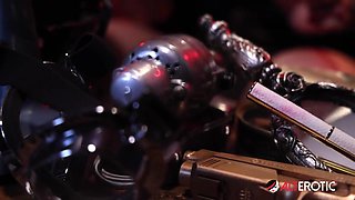 Kitt Jones gets so horny in her bunker she uses a powerful machine on her pussy! - AltErotic