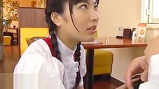 Japanese maid has to please a client