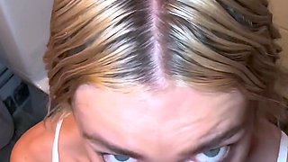 Amazing amateur blonde enjoying a doggystyle