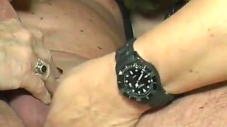 Screaming threesome for a sexy blonde German MILF who has two cocks to shove shamelessly into all her eager holes
