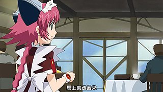 Maid masturbating and gangbanged outdoor