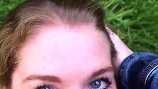 European amateur fucks a huge dick outdoors pov