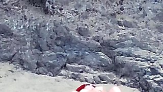 Naked Beauty on Beach - Drone POV Erotic Relaxation