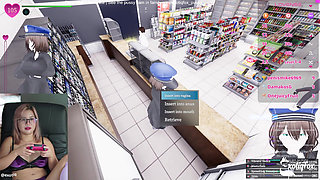 Cute Pervert Streamer Playing Secret Flasher Manaka Hentai Game Masturbation