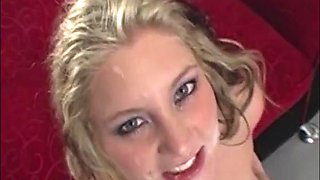 Horny milf in gangbang bukkake