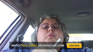 Nurse Vicki ssbbw smoking in the car