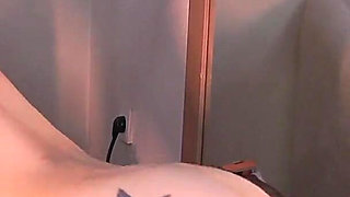 Redhead Petite Teen with Anal Plug Rides Dildo on Mirror