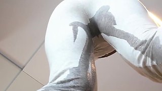 Eva Elle Wetting Her Leggings While Getting Malke up