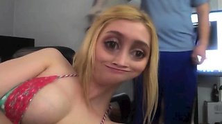 Big tit blonde amateur MILF seduced by a taxi