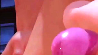 Hot Japanese girl with blue haired can handle big cock properly: 3d hentai