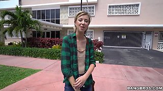 Van Blowjob & Upside Down Fuck For Sweet Slender Teenie Haley Reed