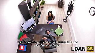 LOAN4K. Dark-haired slut agrees for a sex with credit shark to buy a car