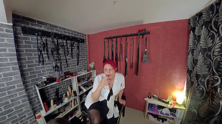 Goddess Andreea's Smoking Fetish: Human Ashtray Slave Submission