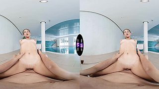 A long-haired beauty, Vixi Rafi, has passionate sex with her guy in a steamy scene.