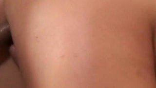 Brunette babe gets cum all over her tits