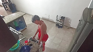 I went to the kitchen and he stuck his cock all the way in.