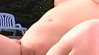 Hot 20 Year Old Blonde Fucked in the Pool and Gets Her Mouth Full of Cum