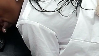 Stepdad and Stepdaughter - Hot Blowjob and Fuck with Metal Butt Plug in