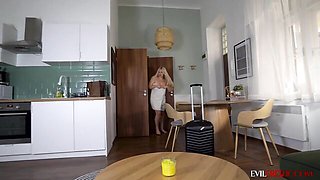 Sharing Hotel Room with Busty Co-worker