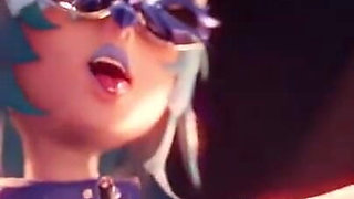 Genshin Impact Eula - Dancing at a Party in Mondstadt Night Club Striptease - Micro Bikini