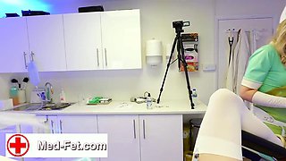 Blonde mature inside latex uniform explicit toy insertion