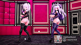 Airi&MIlltina Lip&Hip fuck hard 3d hentai mmd r18 sex with big dick big tits and ass ticket show