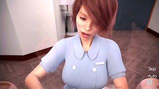 After waking up, fun time with nurse in a steamy episode