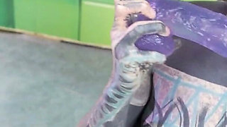Solo Anal Cat Play with Butt Plug Tail & Hard Stretching