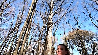 Bare-chested Blonde's Walk in a Park