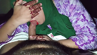 Indian Muslim Hijabi Wife Enjoys with Her Husband
