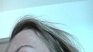 Amateur German blonde licks sperm of off dick after intense bedroom fun