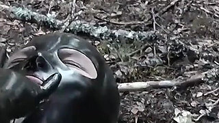 Latex Fetish Play with Rubber Doll