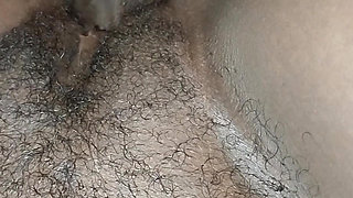 Wet hairy tight pussy taking a fat dick