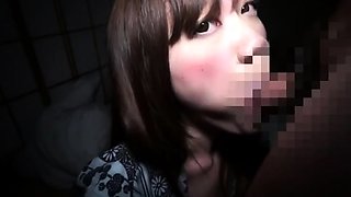 Shy and cute japanese teen gives a perfect handjob