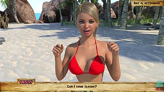 Lewd Island gameplay with a focus on big boobs and stepdaughter fun