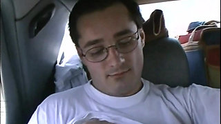 Horny Young Girl with Hairy Pussy Fucked in Car and Cum on Huge Tits by Big Amateur Cock