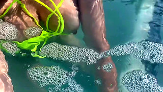Artemisia Love flashing her juicy big tits underwater for you wearing a sexy bikini