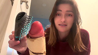 My Step-stepbrother Got His Cock Stuck! Step-stepsister Edging Fantasy