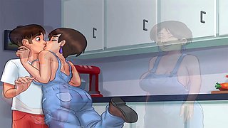 Summertime saga handjob, visual hentai, masturbation