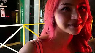 Big tits Thai teen really gets into it