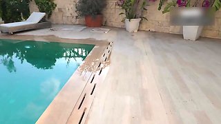 Juicy Cutie Surrenders to Pool Passion with Wild Heat