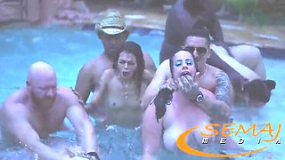 BBW Pool Party with Big Dick Guys – Semaj Media Orgy Fun