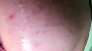 Toilet orgasm with creampie cum dripping
