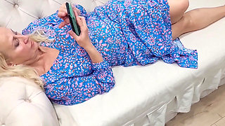 Beautiful Blonde Mature Wife Enjoys Sex in Dress