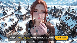 Redhead Warrior in Snow! Forbidden Leather Armor Seduction in Medieval Village. Cold Queen Unzips Her Gear & Goes Wild!