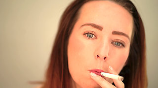 Close up Smoking - Sexy Lip & Smoke Tease
