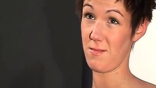 Shorthair Euro Girl Masturbates to Orgasm